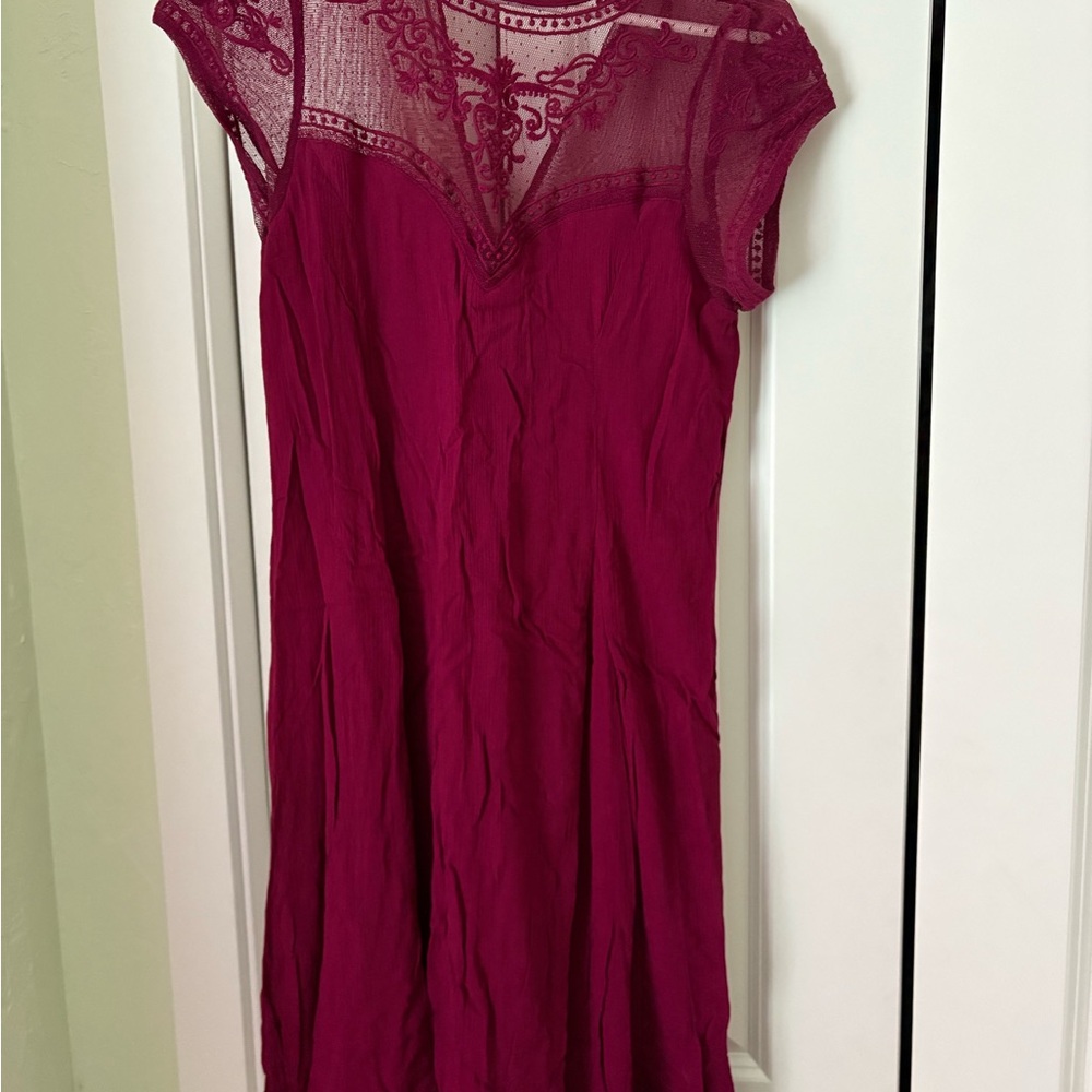 Maurices Fuchsia Lace Detail Dress